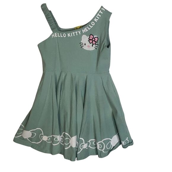 Hello Kitty Mint Green One Shoulder Dress Girls Size 7 Pencil Brand - Picture 1 of 4